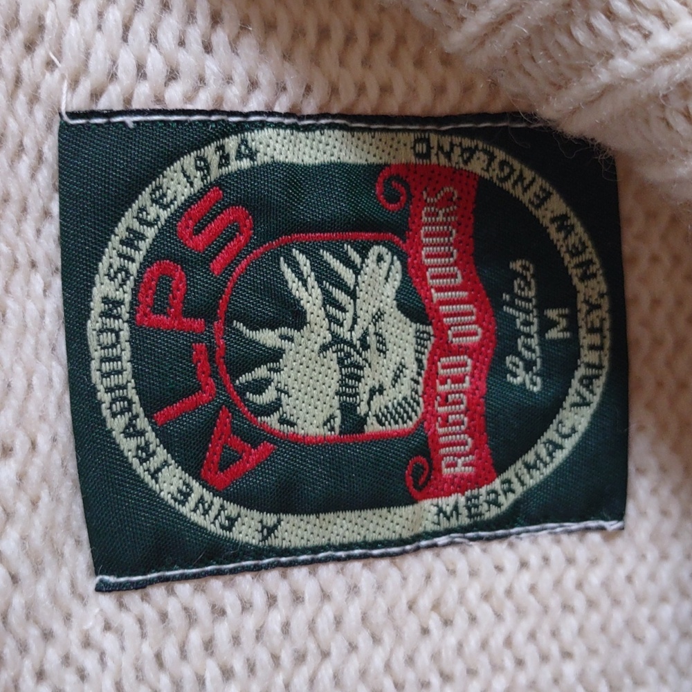 Vintage Alps Rugged Outdoors Ladies Medium Knit Sweater Snowflake Crewneck - Picture 5 of 8